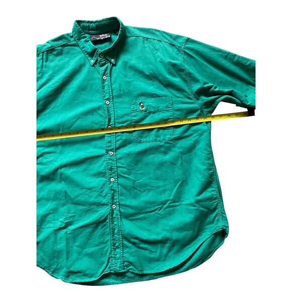 Disney Originals Mens/Teens Green Button-Down Shirt Large Embroidered Mickey - Picture 6 of 8